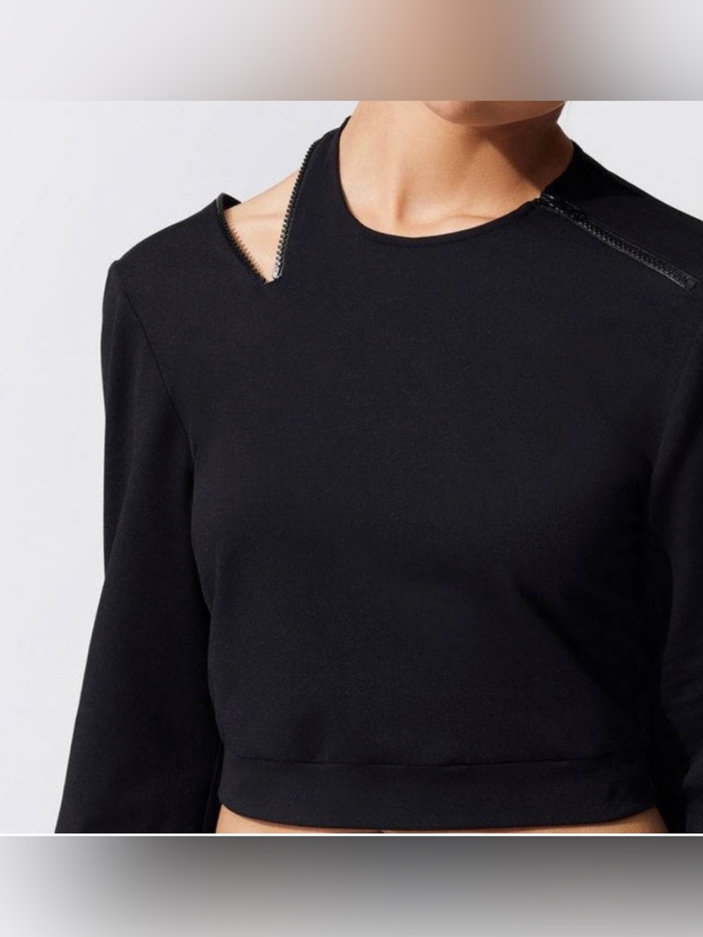 Cushnie et ochs cropped zipper long sleeve top - Picture 3 of 12